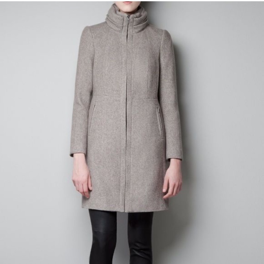Zara Basic Shawl Collar Wool Coat